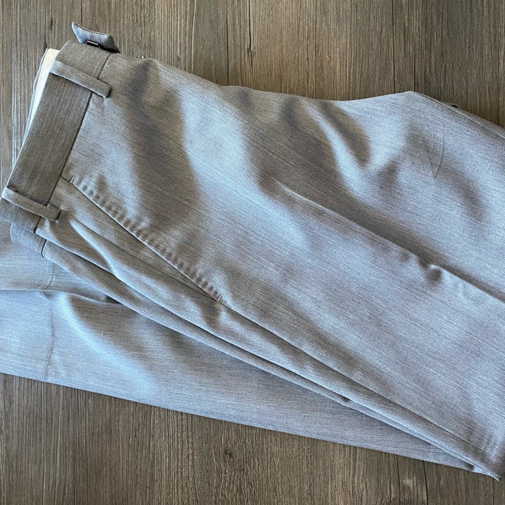 Black Tux Light Grey Wool Pants
